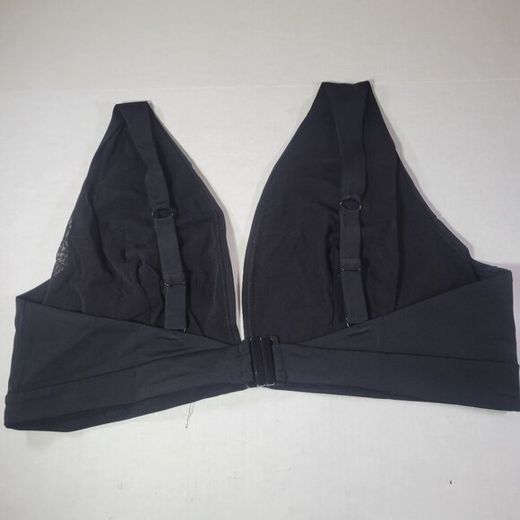 ASOS Design Black Adjustable Bralette Bikini Back Closure Top Size UK22/US18 - Picture 2 of 8